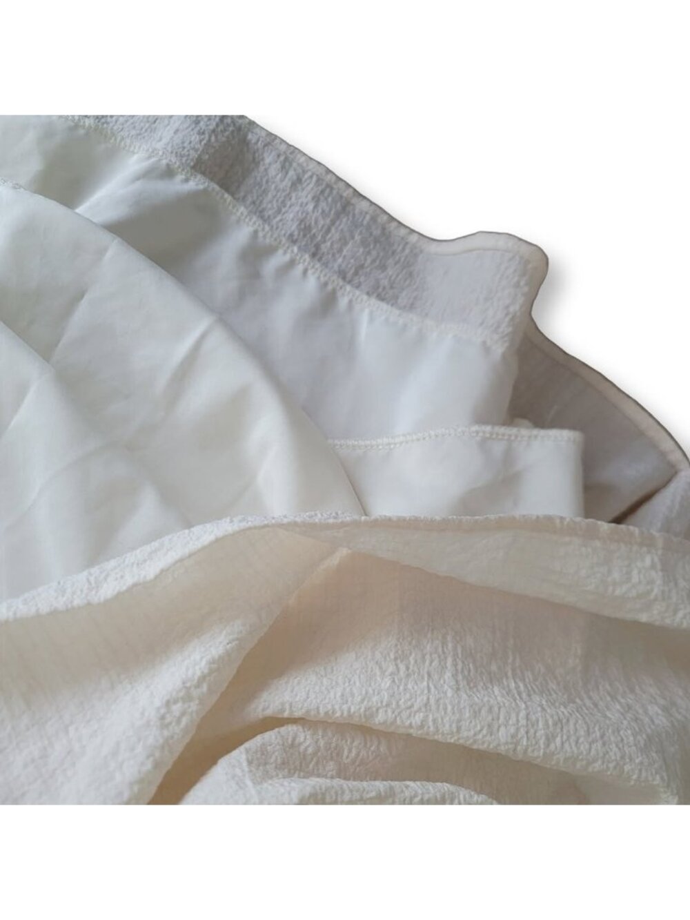 Vintage Cream Tiered Maxi Long Skirt Cottagecore Lined (L) - Picture 3 of 3